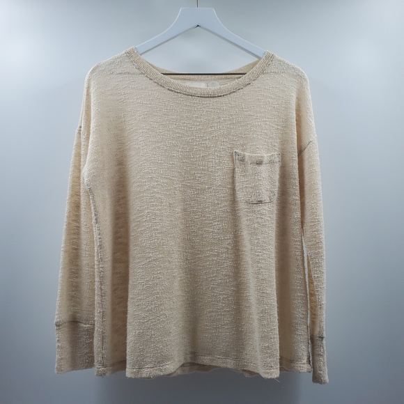Maeve Sweaters - Anthro Maeve Cream Textured Pocket Front Sweater S